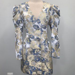 Bardot Floral Jacquard Long Sleeve Minidress